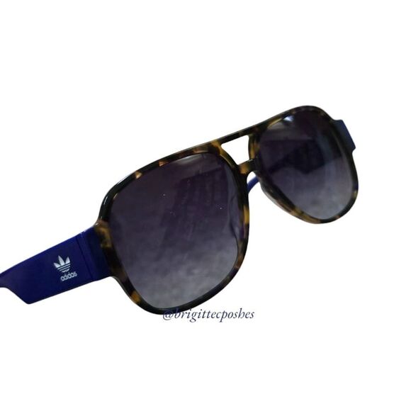 ADIDAS Original Men's Aviator Havana Blue Sunglasses - Picture 10 of 12